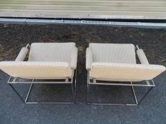 Milo Baughman Fantastic Pair of Milo Baughman Chrome Frame Scoop Chairs Mid Century Modern - 1199956