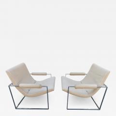Milo Baughman Fantastic Pair of Milo Baughman Chrome Frame Scoop Chairs Mid Century Modern - 1200968