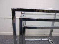 Milo Baughman Fantastic Set of Milo Baughman Chrome Nesting Tables Mid Century Modern - 1229098