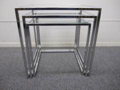 Milo Baughman Fantastic Set of Milo Baughman Chrome Nesting Tables Mid Century Modern - 1229100