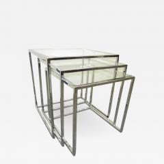 Milo Baughman Fantastic Set of Milo Baughman Chrome Nesting Tables Mid Century Modern - 1229667