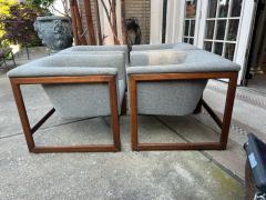 Milo Baughman GREAT SUITE OF SIX MODERN WALNUT SCULPTED CAGE CHAIRS BY MILO BAUGHMAN - 3155981