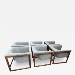 Milo Baughman GREAT SUITE OF SIX MODERN WALNUT SCULPTED CAGE CHAIRS BY MILO BAUGHMAN - 3161220