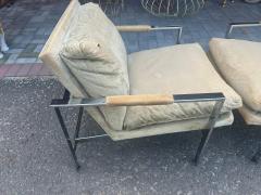 Milo Baughman Handsome Pair Milo Baughman Chrome Cube Chairs Mid Century Modern - 4478992