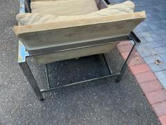 Milo Baughman Handsome Pair Milo Baughman Chrome Cube Chairs Mid Century Modern - 4478995