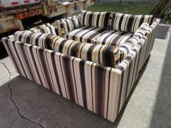 Milo Baughman Handsome Pair of Milo Baughman Style Tuxedo Loveseat Sofa Mid Century Modern - 1222433