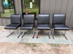 Milo Baughman Handsome Set 4 Milo Baughman Directional Chrome Dining Chair Mid Century Modern - 4729598