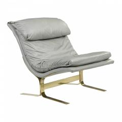 Milo Baughman Italian Leather Lounge Chair and Ottoman - 4660986