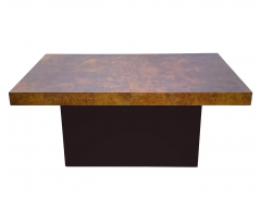 Milo Baughman Large Mid Century Modern Burl Wood Dining Table attributed to Milo Baughman - 2851656