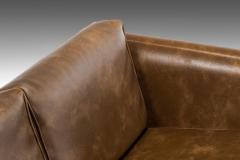 Milo Baughman Long 3 Seater Sofa by Milo Baughman in Vegan Leather Set on a Chrome Base - 2604565