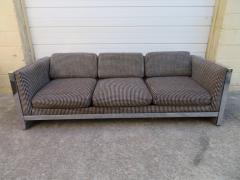 Milo Baughman Lovely Chunky Chrome Milo Baughman Style Mid Century Modern Sofa - 1222579