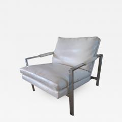 Milo Baughman Lovely Milo Baughman Chrome Flatbar Lounge Chair Mid Century Modern - 1200977