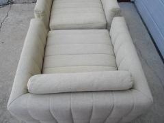 Milo Baughman Lovely Pair of Channel Tufted Milo Baughman Cube Chairs Chrome Base Mid Century - 1229057