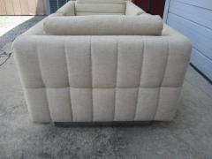 Milo Baughman Lovely Pair of Channel Tufted Milo Baughman Cube Chairs Chrome Base Mid Century - 1229059