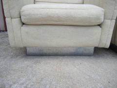 Milo Baughman Lovely Pair of Channel Tufted Milo Baughman Cube Chairs Chrome Base Mid Century - 1229060
