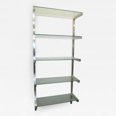 Milo Baughman Lovely Pair of Floating Aluminum and Glass Shelves Etagere Mid century Modern - 1845738