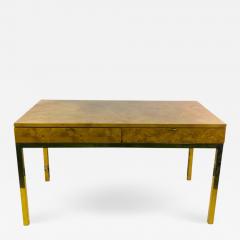 Milo Baughman MILO BAUGHMAN MODERN BURLWOOD AND BRASS DESK - 1565262