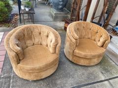 Milo Baughman MODERN PAIR OF BUTTON TUFTED SWIVEL CHAIRS - 2269835