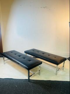 Milo Baughman MODERN PAIR OF CHROME AND BUTTON TUFTED BENCHES - 2351427