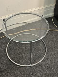 Milo Baughman MODERN ROUND CHROME AND GLASS SIDE TABLES BY MILO BAUGHMAN - 4105086