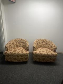 Milo Baughman MODERN SWIVEL CHAIRS WITH WALNUT BASE - 3336691