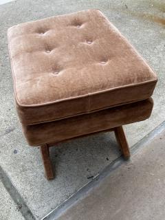 Milo Baughman MODERN UPHOLSTERED VELVET X BASE STOOL BY MILO BAUGHMAN - 4274741