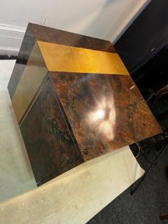 Milo Baughman MODERNIST BURLWOOD LAMINATE AND BRASS DESIGN TABLES - 2822143