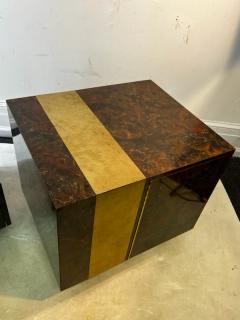 Milo Baughman MODERNIST BURLWOOD LAMINATE AND BRASS DESIGN TABLES - 2822146