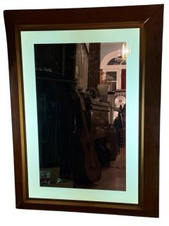 Milo Baughman MODERNIST ILLUMINATED RECTANGULAR BURLWOOD MIRROR - 4466440