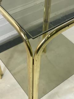 Milo Baughman MODERNIST PAIR OF GOLD TUBULAR DOUBLE TIER SIDE TABLES - 2046992
