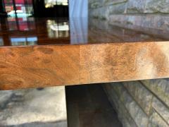 Milo Baughman Magnificent Milo Baughman Burl Chrome Dining Table Mid Century Modern - 4429121