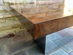 Milo Baughman Magnificent Milo Baughman Burl Chrome Dining Table Mid Century Modern - 4429158