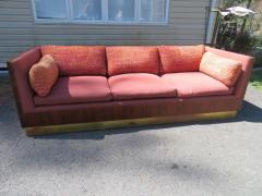 Milo Baughman Magnificent Milo Baughman Rosewood Case Sofa Brass Base Mid Century Modern - 3060943