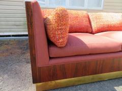 Milo Baughman Magnificent Milo Baughman Rosewood Case Sofa Brass Base Mid Century Modern - 3060973