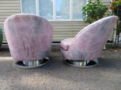 Milo Baughman Magnificent Pair Milo Baughman Thayer Coggin Swivel Chrome Rocker Chairs - 3031761
