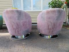 Milo Baughman Magnificent Pair Milo Baughman Thayer Coggin Swivel Chrome Rocker Chairs - 3031840