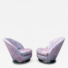 Milo Baughman Magnificent Pair Milo Baughman Thayer Coggin Swivel Chrome Rocker Chairs - 3034518