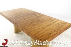 Milo Baughman Mid Century Brazilian Rosewood and Brass Expanding Dining Table with 1 Leaf - 3219950