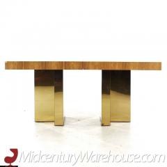 Milo Baughman Mid Century Brazilian Rosewood and Brass Expanding Dining Table with 1 Leaf - 3219958