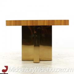 Milo Baughman Mid Century Brazilian Rosewood and Brass Expanding Dining Table with 1 Leaf - 3219971