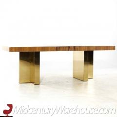 Milo Baughman Mid Century Brazilian Rosewood and Brass Expanding Dining Table with 1 Leaf - 3219976