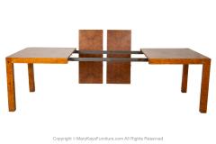 Milo Baughman Mid Century Burl Wood Parsons Dining Table in the Style of Milo Baughman - 3868922