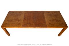 Milo Baughman Mid Century Burl Wood Parsons Dining Table in the Style of Milo Baughman - 3868926