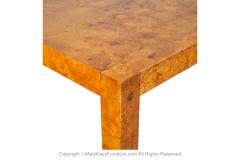 Milo Baughman Mid Century Burl Wood Parsons Dining Table in the Style of Milo Baughman - 3868928