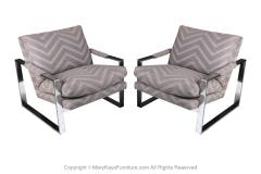 Milo Baughman Mid Century Chrome Lounge Chairs Milo Baughman style Pair - 3032989