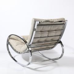 Milo Baughman Mid Century Chrome Rocking Lounge Chair w Button Detailing by Milo Baughman - 4744747