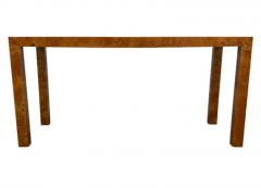 Milo Baughman Mid Century Modern Burl Parsons Console Table Sofa Table or Low Profile Desk - 3708572