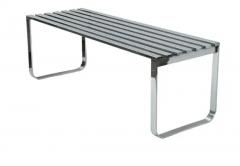 Milo Baughman Mid Century Modern Chrome Slat Bench or Coffee Table Milo Baughman - 3562199