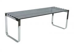 Milo Baughman Mid Century Modern Chrome Slat Bench or Coffee Table Milo Baughman - 3562208