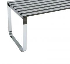 Milo Baughman Mid Century Modern Chrome Slat Bench or Coffee Table Milo Baughman - 3562232